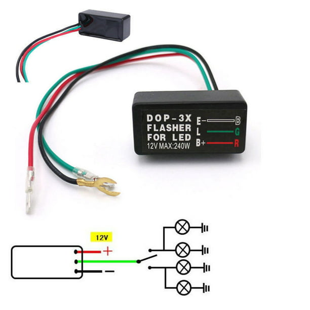 12V 3 Pin Adjustable LED Flasher Relay Car Turn Signal Indicator Blinker Light
